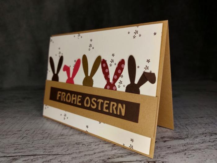 Grußkarte Frohe Ostern Ohren handgemacht